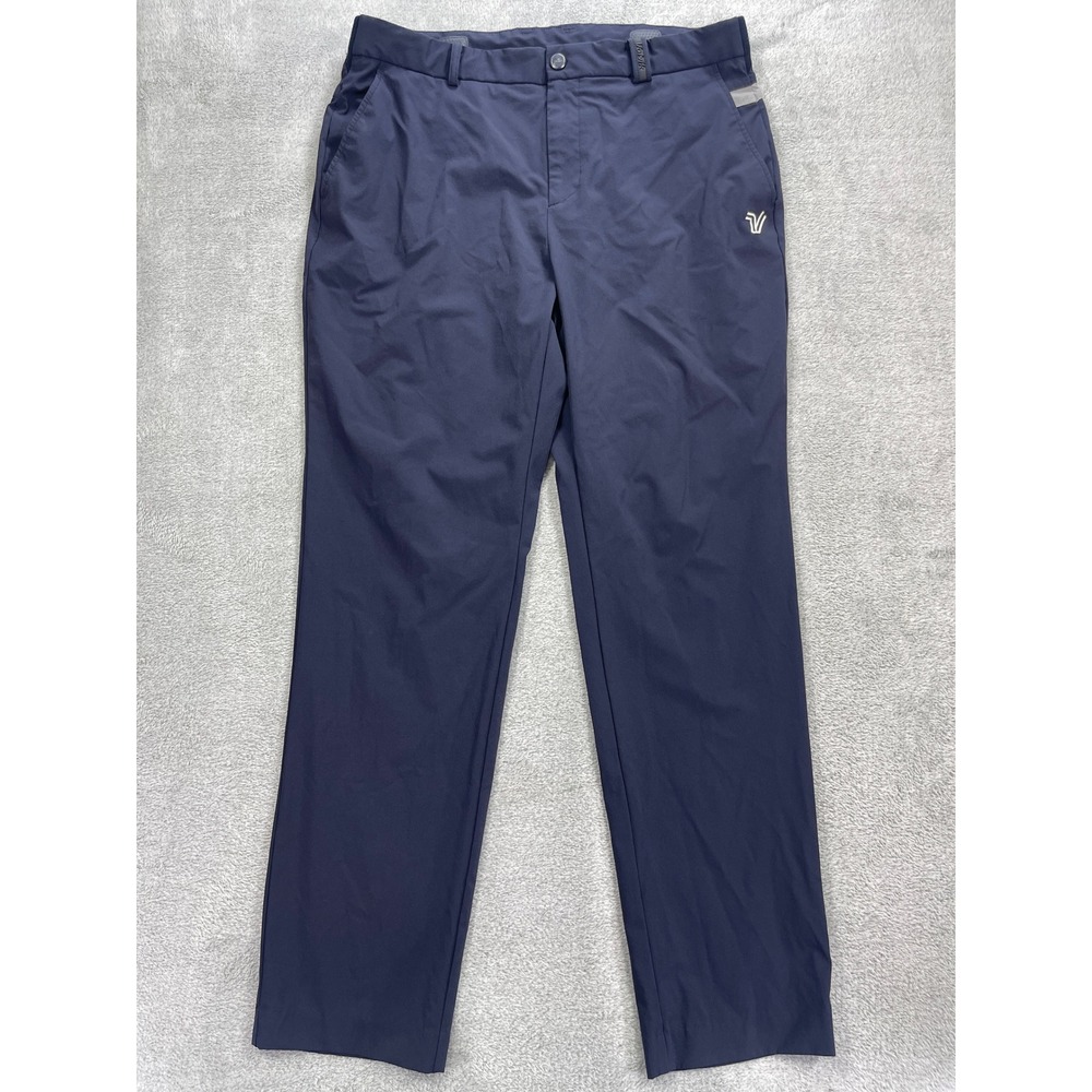 Volvik Golf Pants Men 36 Blue Performance Trousers Straight Leg Stretch